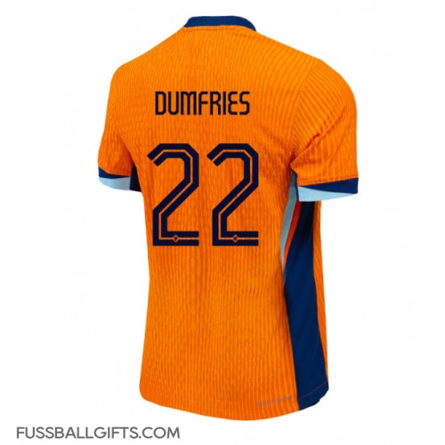 Niederlande Denzel Dumfries #22 Fußballbekleidung Heimtrikot EM 2024 Kurzarm